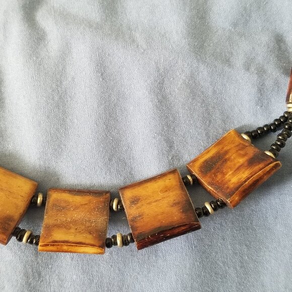 Vintage Bead for Life Brown Necklace with matching earrings - Picture 4 of 5